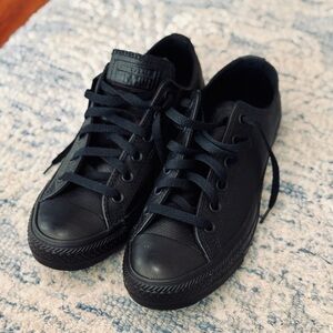 Brand new Converse Black Leather Sneakers size US 8
